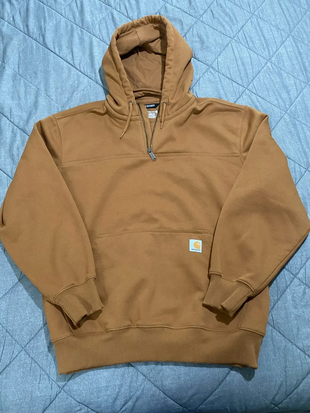 Carhartt Brown Loose Fit Rain Defender Quarter Zip Hoodie